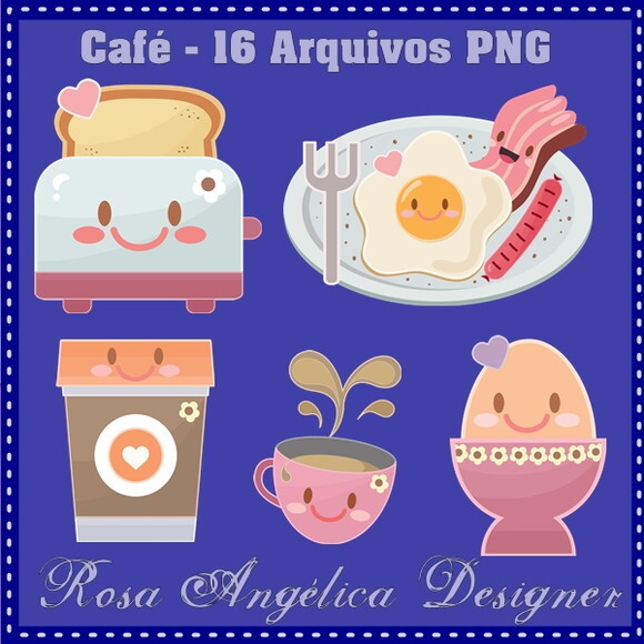 Pack Kit Arquivo Digital em PNG Cozinha/Chá/Café (05 Kits)