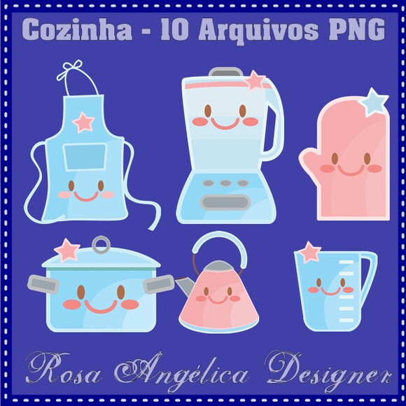 Pack Kit Arquivo Digital em PNG Cozinha/Chá/Café (05 Kits)