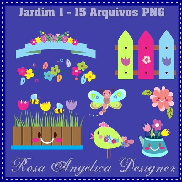 Pack Kit Arquivo Digital em PNG Jardim (05 Kits)