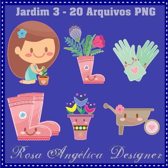 Pack Kit Arquivo Digital em PNG Jardim (05 Kits)