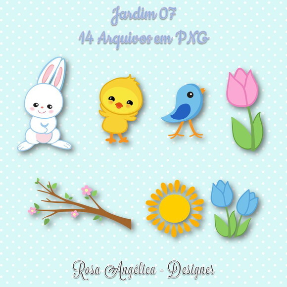 Pack Kit Arquivo Digital em PNG Jardim 1 (05 Kits)