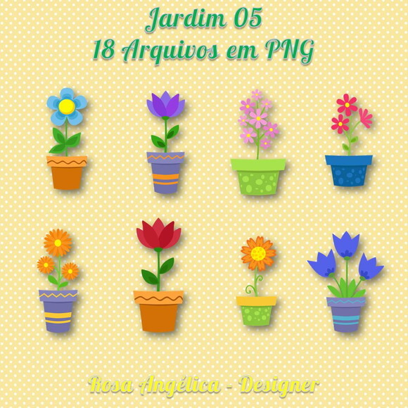 Pack Kit Arquivo Digital em PNG Jardim 1 (05 Kits)