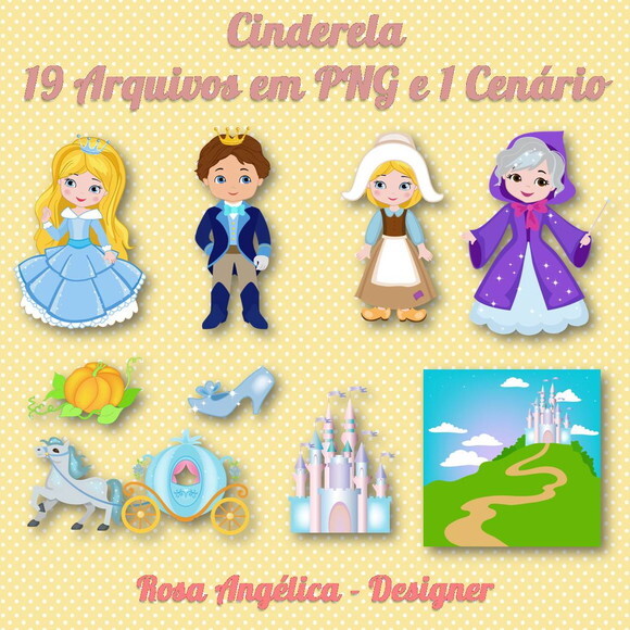 Pack Kit Arquivo Digital em PNG Princesas Disney 1 (05 Kits)