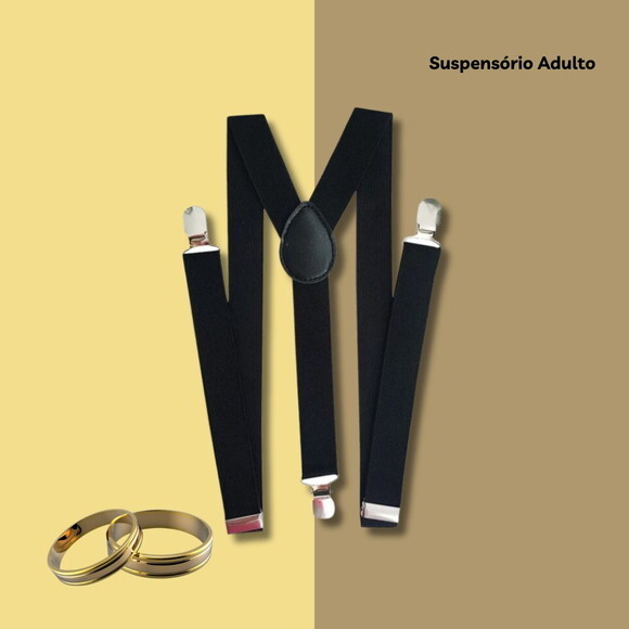 Suspensório Masculino de Camisa Social Preto Adulto Padrinho