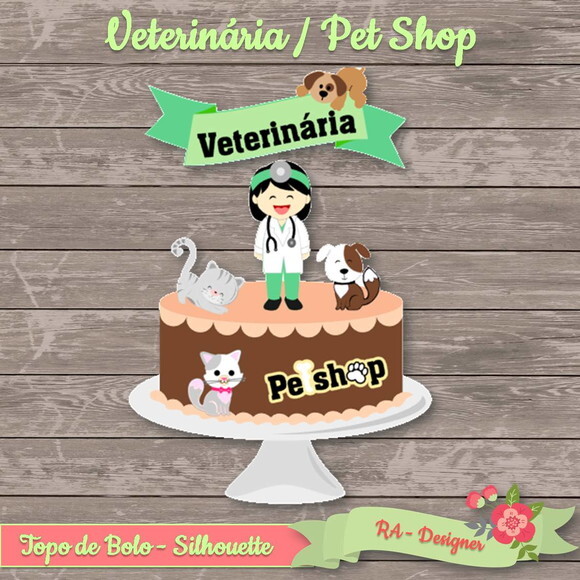 Topo de Bolo Veterinária / Pet Shop