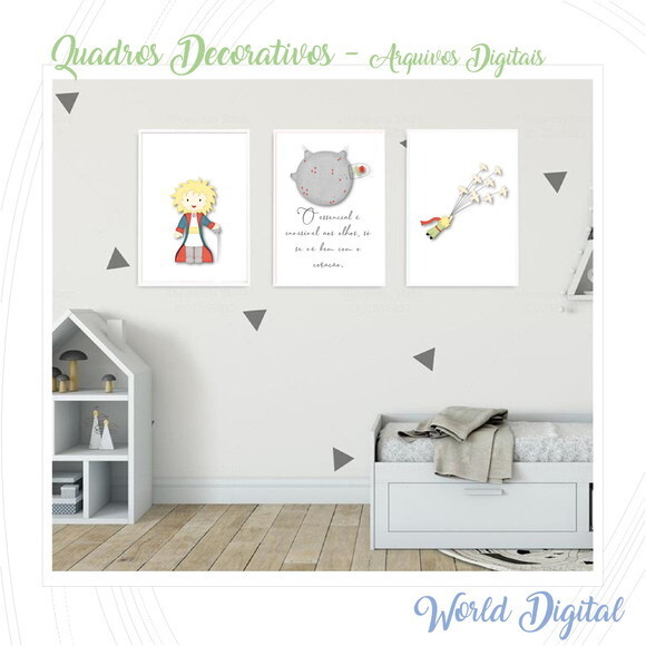 Trio de Quadros Decorativos - Arquivo Digital em PDF