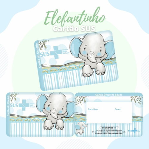 Cartão do Sus Personalizado - Elefantinho