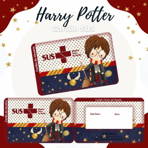Cartão do Sus Personalizado - Harry Potter