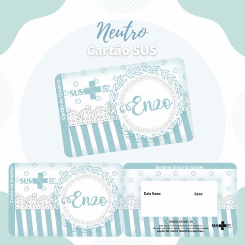 Cartão do Sus Personalizado - Neutro