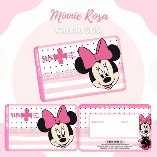 Cartão do Sus Personalizado - Minnie Rosa