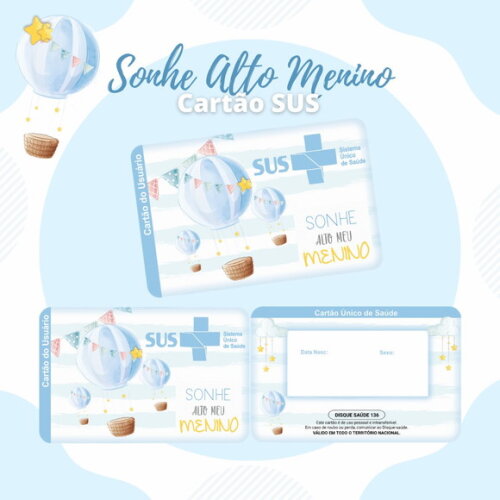 Cartão do Sus Personalizado - Sonhe Alto Menino