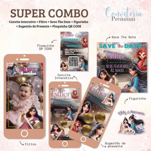 Combo Convite Interativo Premium - Mullan