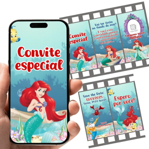 Convite Animado a Pequena Sereia