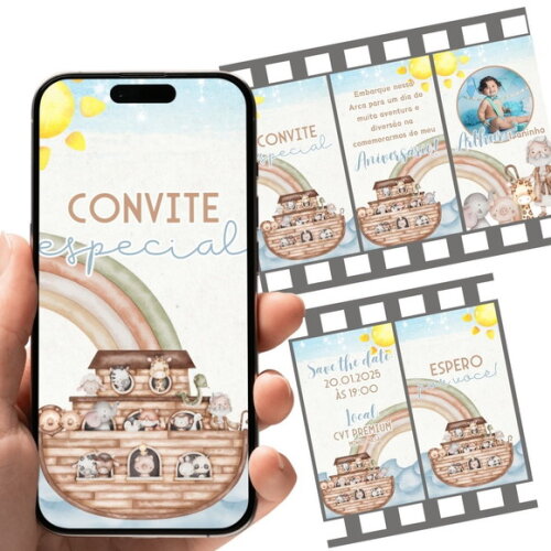 Convite Animado Arca de Noé 01