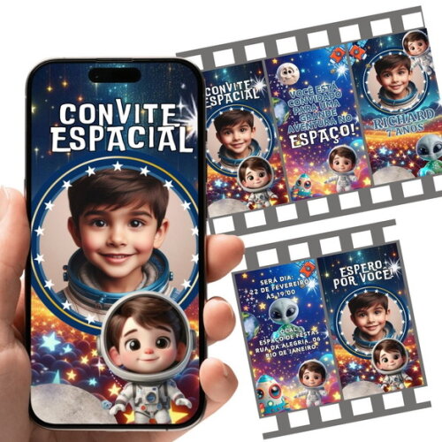 Convite Animado Astronauta 01