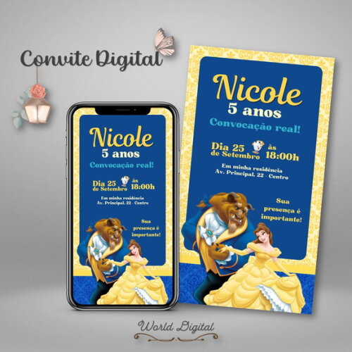 Convite Digital a Bela e a Fera 01
