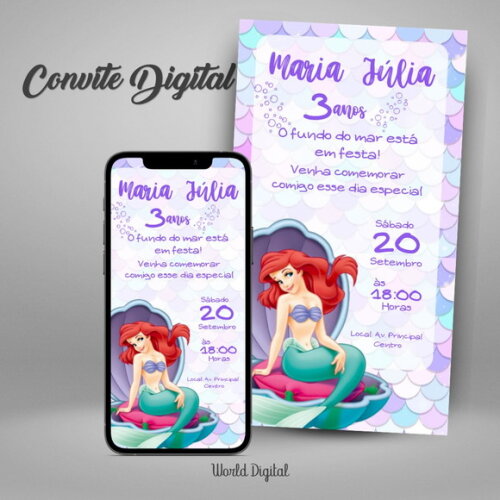 Convite Digital a Pequena Sereia 01