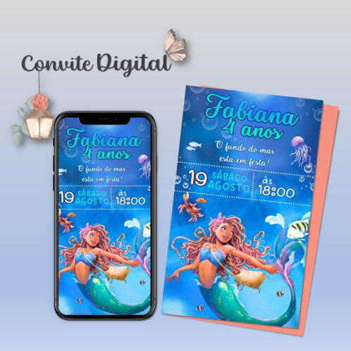Convite Digital a Pequena Sereia 10