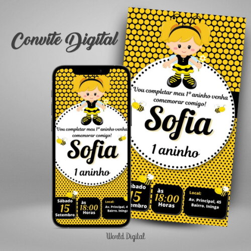 Convite Digital Abelhinha 02