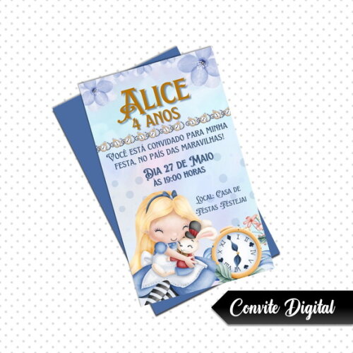 Convite Digital Alice no País das Maravilhas 01