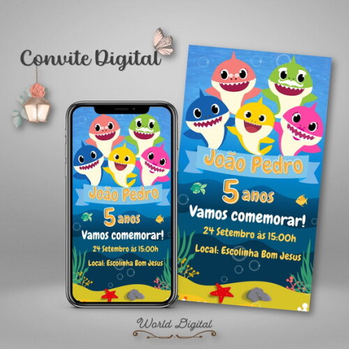 Convite Digital Baby Shark 01