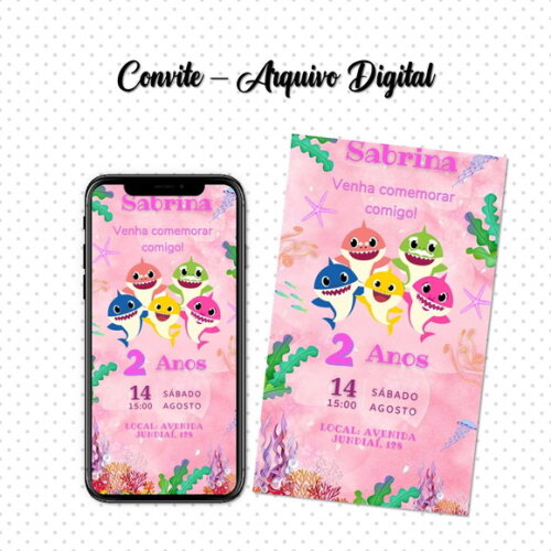 Convite Digital Baby Shark Menina 02