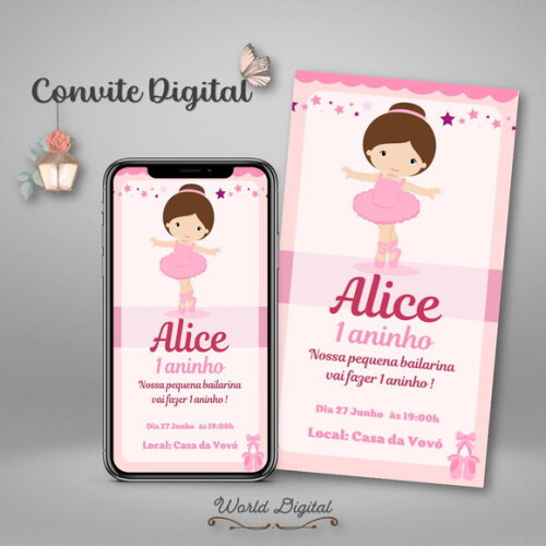 Convite Digital Bailarina 01