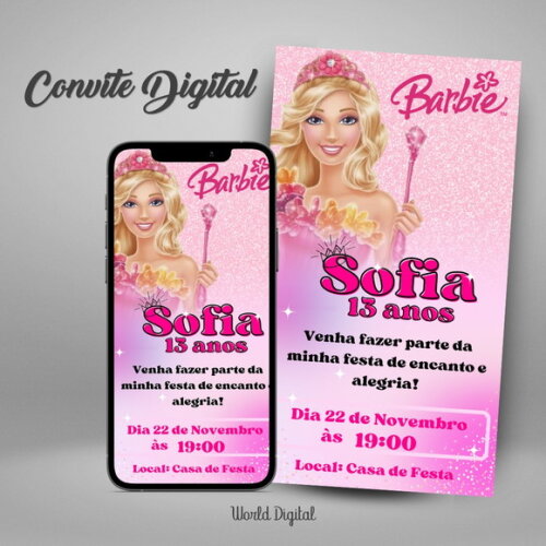 Convite Digital Barbie 01