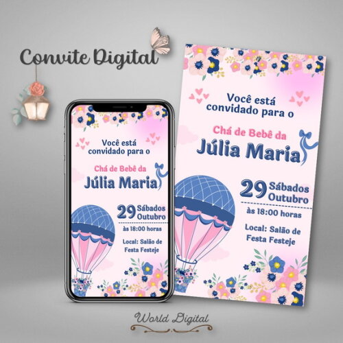 Convite Digital Balões