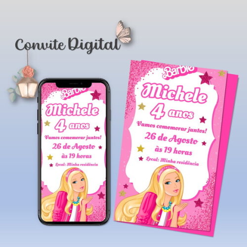 Convite Digital Barbie 07