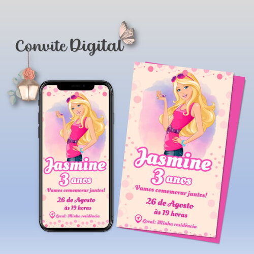 Convite Digital Barbie 08