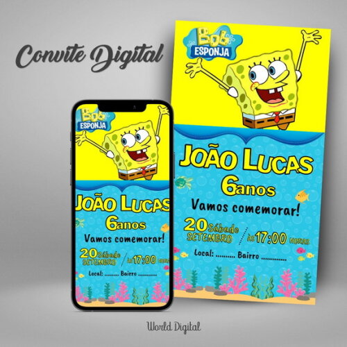 Convite Digital Bob Esponja 02