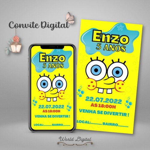 Convite Digital Bob Esponja 03