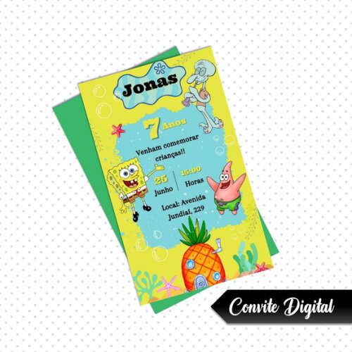 Convite Digital Bob Esponja 04