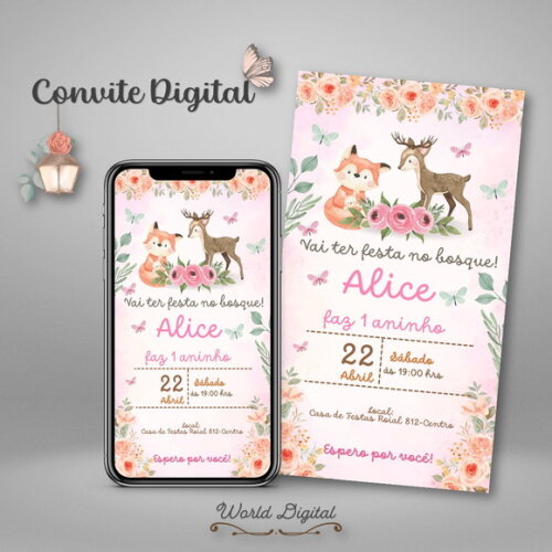 Convite Digital Bosque Menina 01