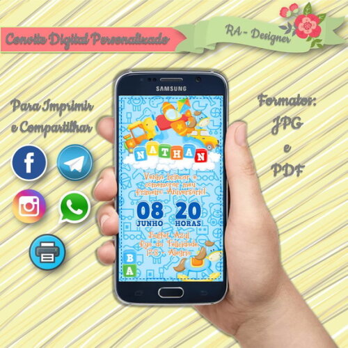 Convite Digital Brinquedos Baby