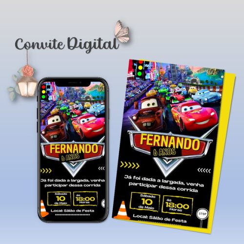 Convite Digital Carros da Disney 04