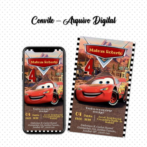 Convite Digital Carros da Disney 03
