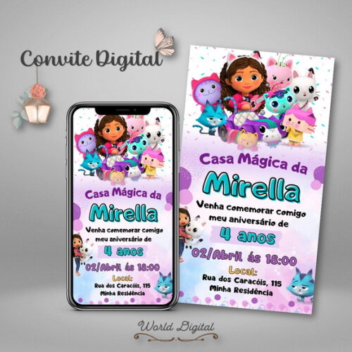 Convite Digital Casa Mágica da Gabby
