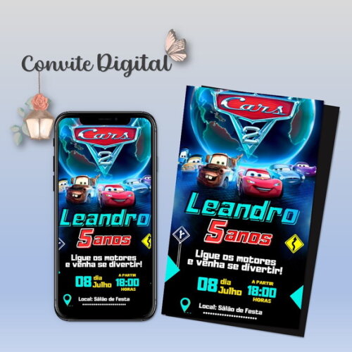 Convite Digital Carros da Disney 05