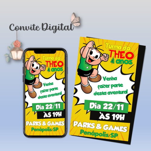 Convite Digital Cebolinha Turma da Mônica