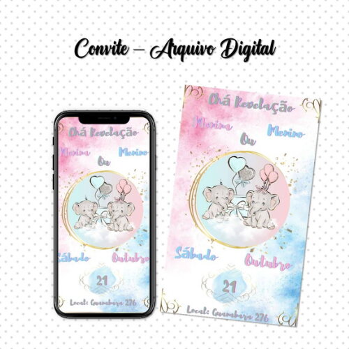 Convite Digital Chá Revelação