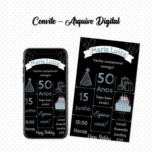 Convite Digital Chalk Board