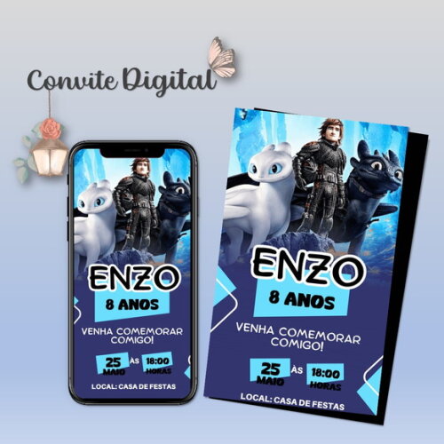 Convite Digital Como Treinar o Seu Dragão