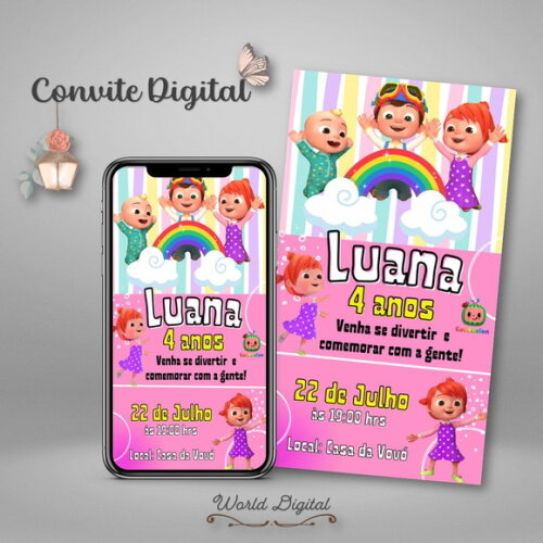 Convite Digital Cocomelon