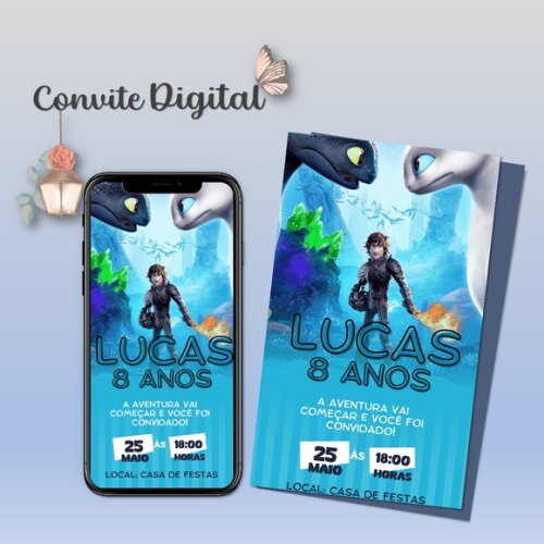 Convite Digital Como Treinar o Seu Dragão 02