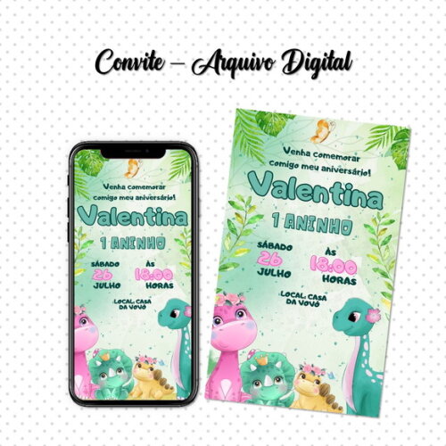 Convite Digital Dino Baby 02