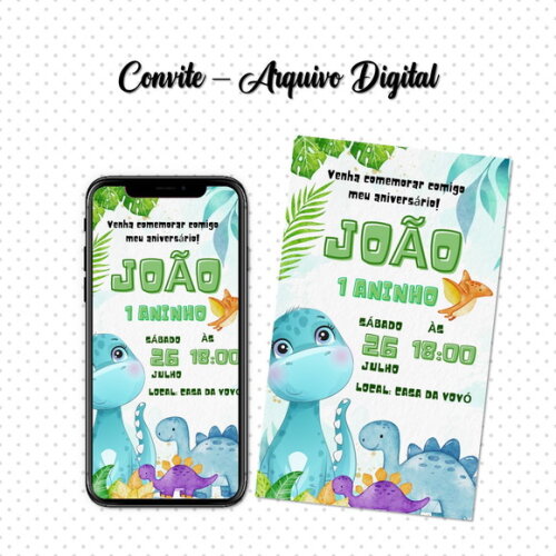 Convite Digital Dino Baby 04