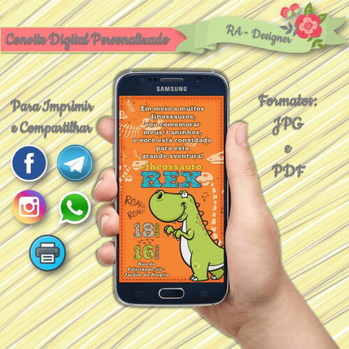 Convite Digital Dinossauro