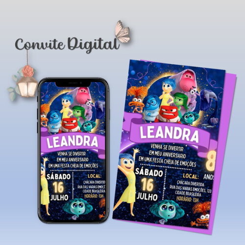 Convite Digital Divertidamente 2 Menina 01